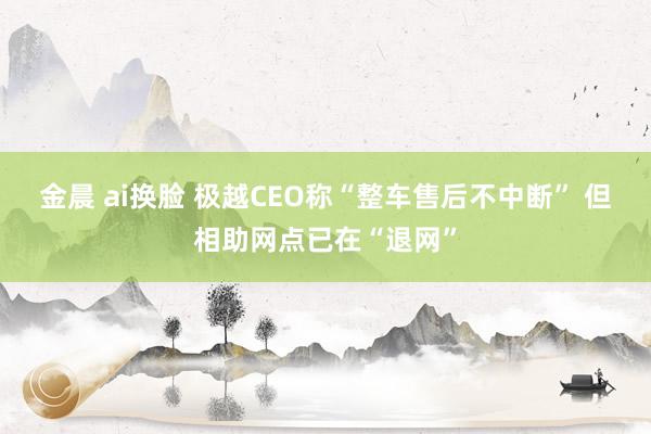 金晨 ai换脸 极越CEO称“整车售后不中断” 但相助网点已在“退网”