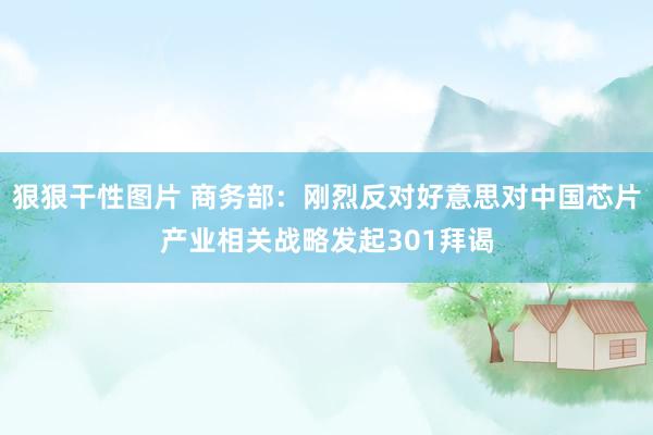 狠狠干性图片 商务部：刚烈反对好意思对中国芯片产业相关战略发起301拜谒