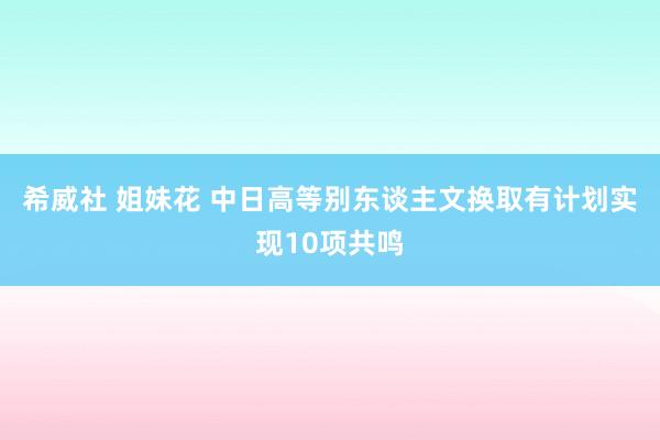 希威社 姐妹花 中日高等别东谈主文换取有计划实现10项共鸣