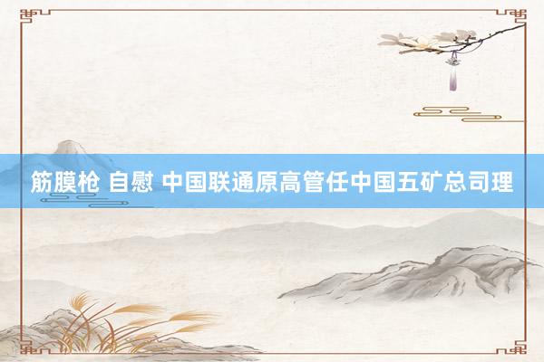 筋膜枪 自慰 中国联通原高管任中国五矿总司理