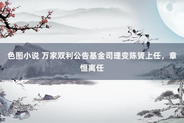 色图小说 万家双利公告基金司理变陈贇上任，章恒离任