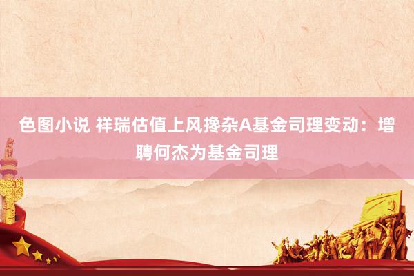 色图小说 祥瑞估值上风搀杂A基金司理变动：增聘何杰为基金司理