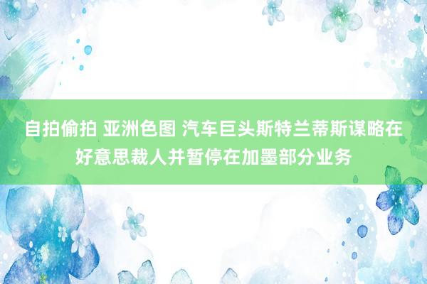 自拍偷拍 亚洲色图 汽车巨头斯特兰蒂斯谋略在好意思裁人并暂停在加墨部分业务