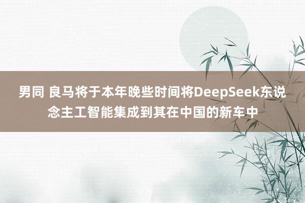 男同 良马将于本年晚些时间将DeepSeek东说念主工智能集成到其在中国的新车中