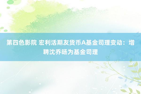 第四色影院 宏利活期友货币A基金司理变动：增聘沈乔旸为基金司理