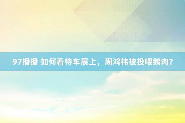 97播播 如何看待车展上，周鸿祎被投喂鹅肉？